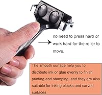 Vista 5 de 2 rodillos de goma, rodillo de pegamento de goma dura para herramientas de construcción, estampado, estampado, aplicación de pegado, 3.8 pulgadas