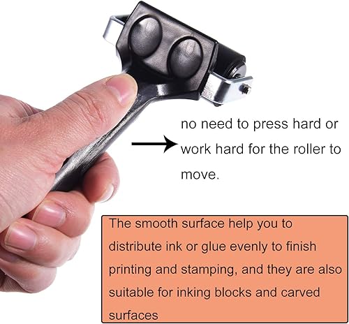 Miniatura 5 de 2 rodillos de goma, rodillo de pegamento de goma dura para herramientas de construcción, estampado, estampado, aplicación de pegado, 3.8 pulgadas