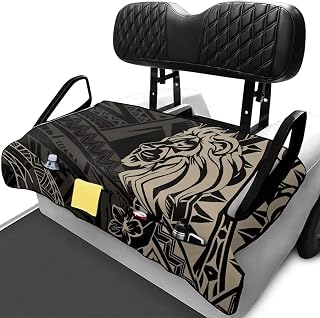 Polyneisan Golf Cart Seat Towel Lion Golf Cart Seat Covers with 4 Pockets Golf Cart Accessories Easy to Clean and Install Fade-Resisitant Blanket Suitable for All Weather