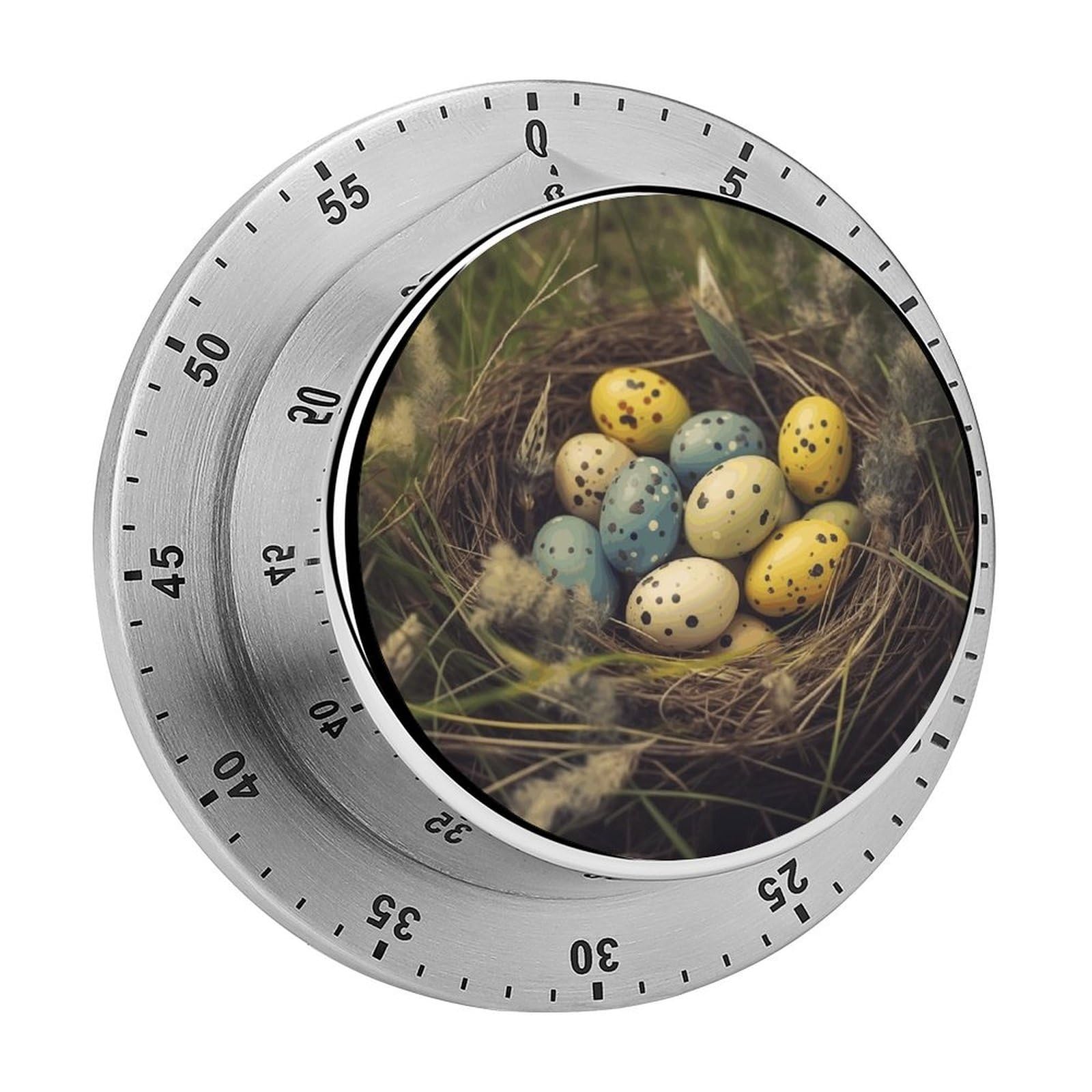 Eggs in Grass Nest Timer Desk Productivity Teacher Supplies Kitchen Magnetic Countdown Mechanical Timer for Cooking, Egg, Teacher, Exercise, Oven.