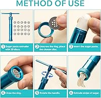 Vista 7 de Herramientas de arcilla polimérica, extrusora de arcilla, extrusora de pasta de azúcar, juego de herramientas de fondant para decoración, cerámica