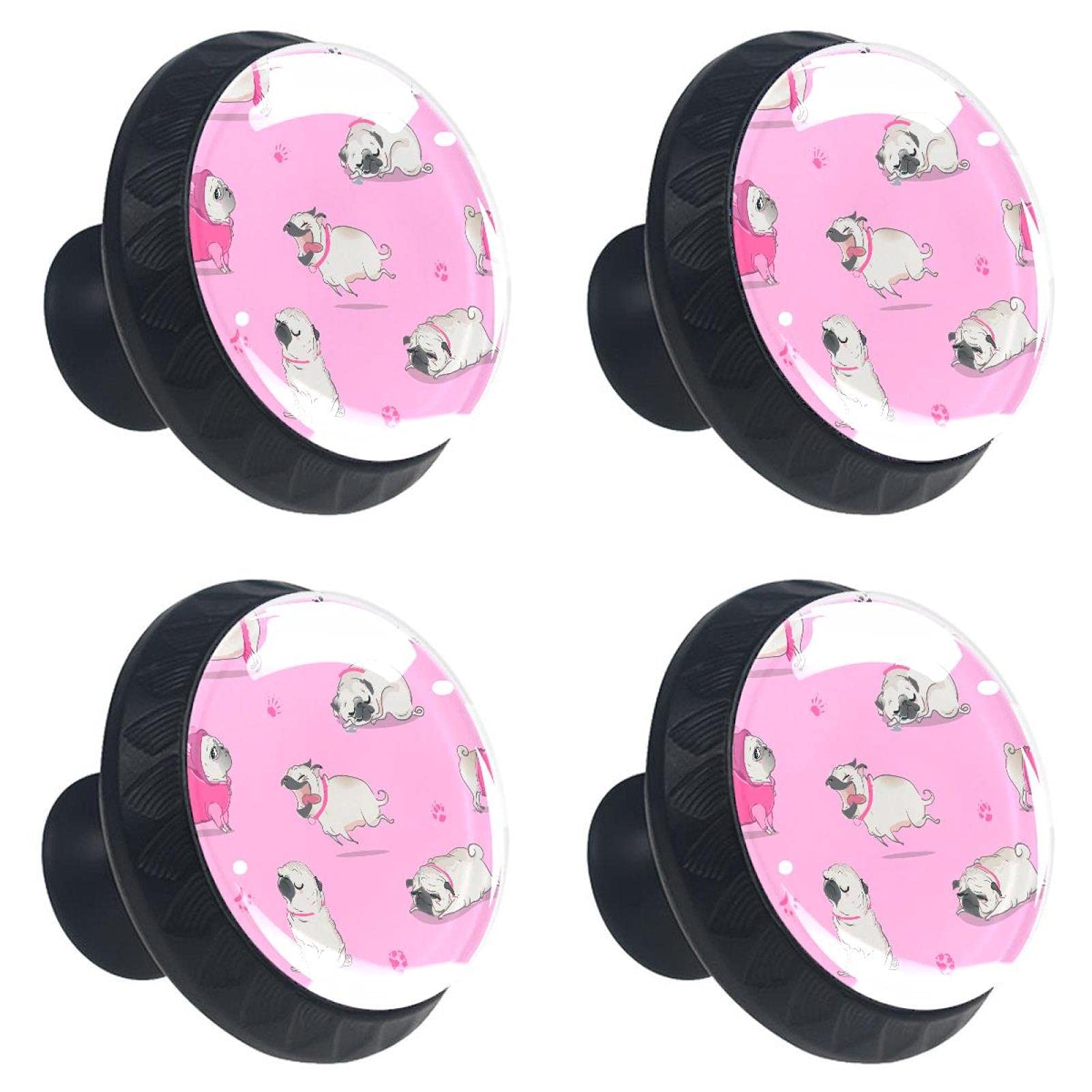 Boutons de tiroir carlin en verre : lot de 4 poignées multicolores pour meuble