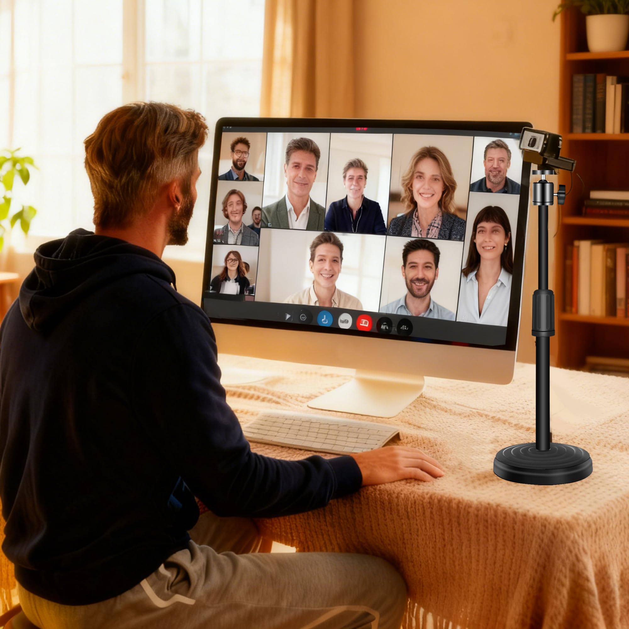 Webcam-Ständer, 12,6 Zoll Webcam-Ständer für Schreibtisch, verstellbare Webcam-Halterung Kameraständer für Logitech Webcam C922 C930e C920S C920 C615 C960 C920x BRIO 4K NexiGo N60, Telefone