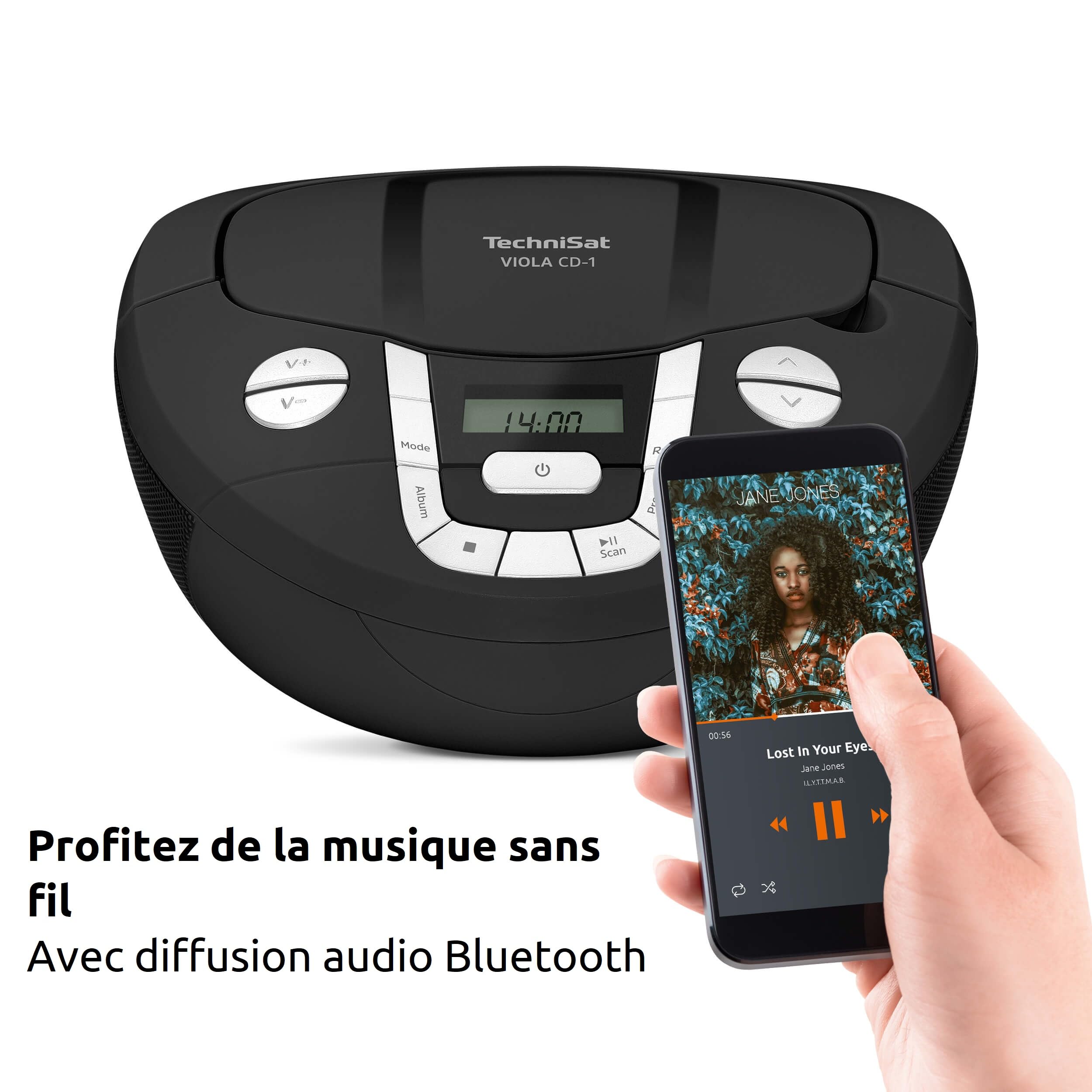 TechniSat Viola CD-1 - Lecteur CD stéréo Portable, Boombox