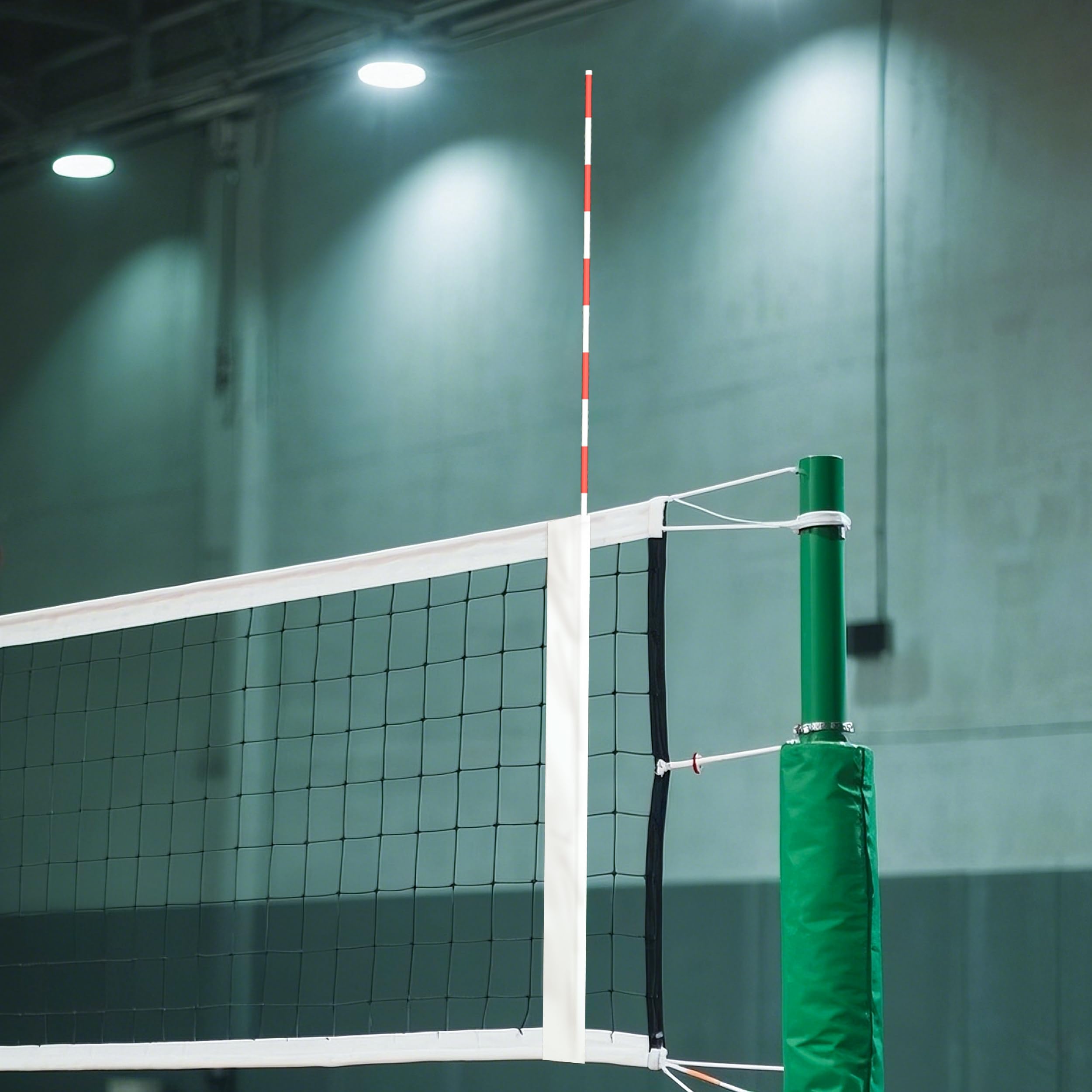 MR Volleyball Antenna Set, Antenna Poles with Sleeve, Fiberglass Collapsible Volleyball Referee Equipment Training Equipment Indoor Outdoor Beach Play, 1 Pair