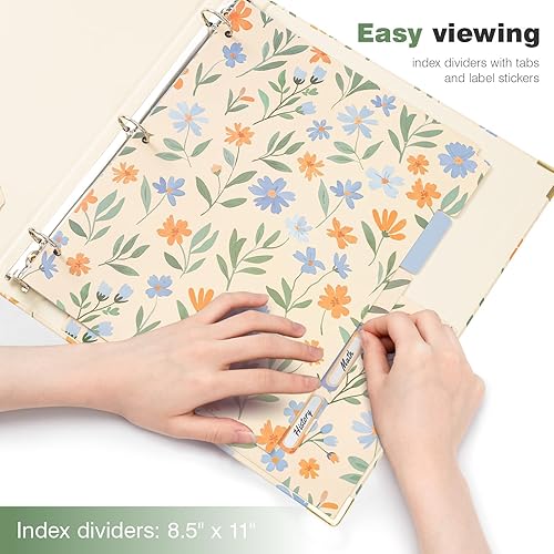 Miniatura 50 de Ospelelf Mini 3 Ring Binder, 2 Inch, Cute Pink Marble Binder for 5.5" x 8.5" with 5 Tab Dividers, File Folder Labels and Low Profile Clipboards