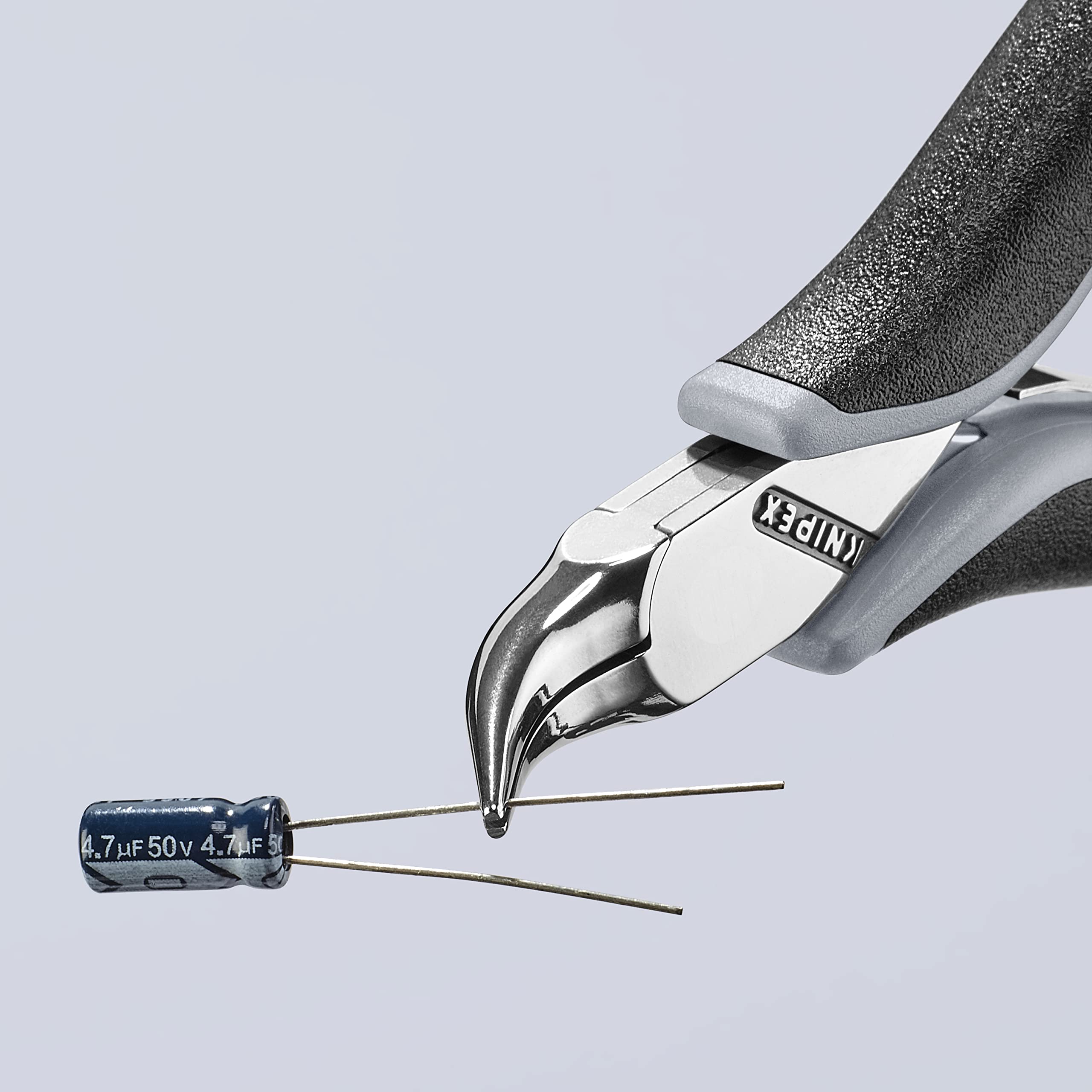 KNIPEX Alicate de montaje para electrónica ESD con articulación machihembrada pulido espejo con mangos multicomponente 115 mm, 35 42 115 ESD