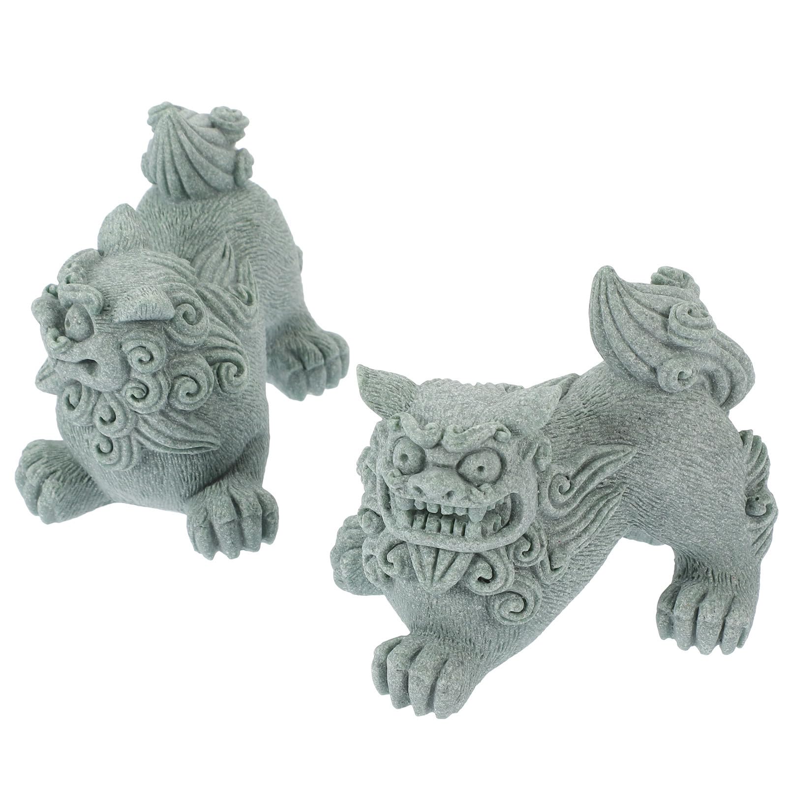 Statue lion en grès sculpté main pour une décoration extérieure élégante