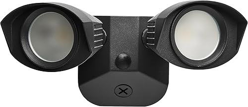 Nuvo 65214 - Luz LED de seguridad de doble cabezal, 3000 K, color negro