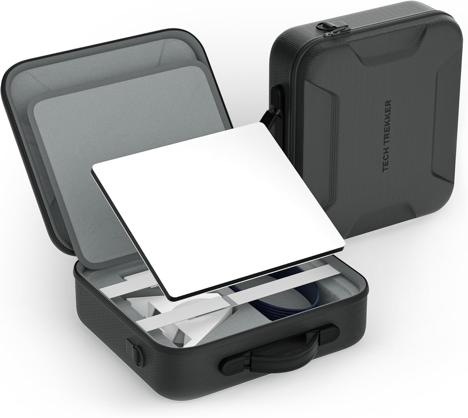 Hard Case Compatible with Starlink Mini for Protection, Travel Carrying Case with Customized Internal Sections for Kickstand, Power Adapter, Pipe Adapter, Cables black