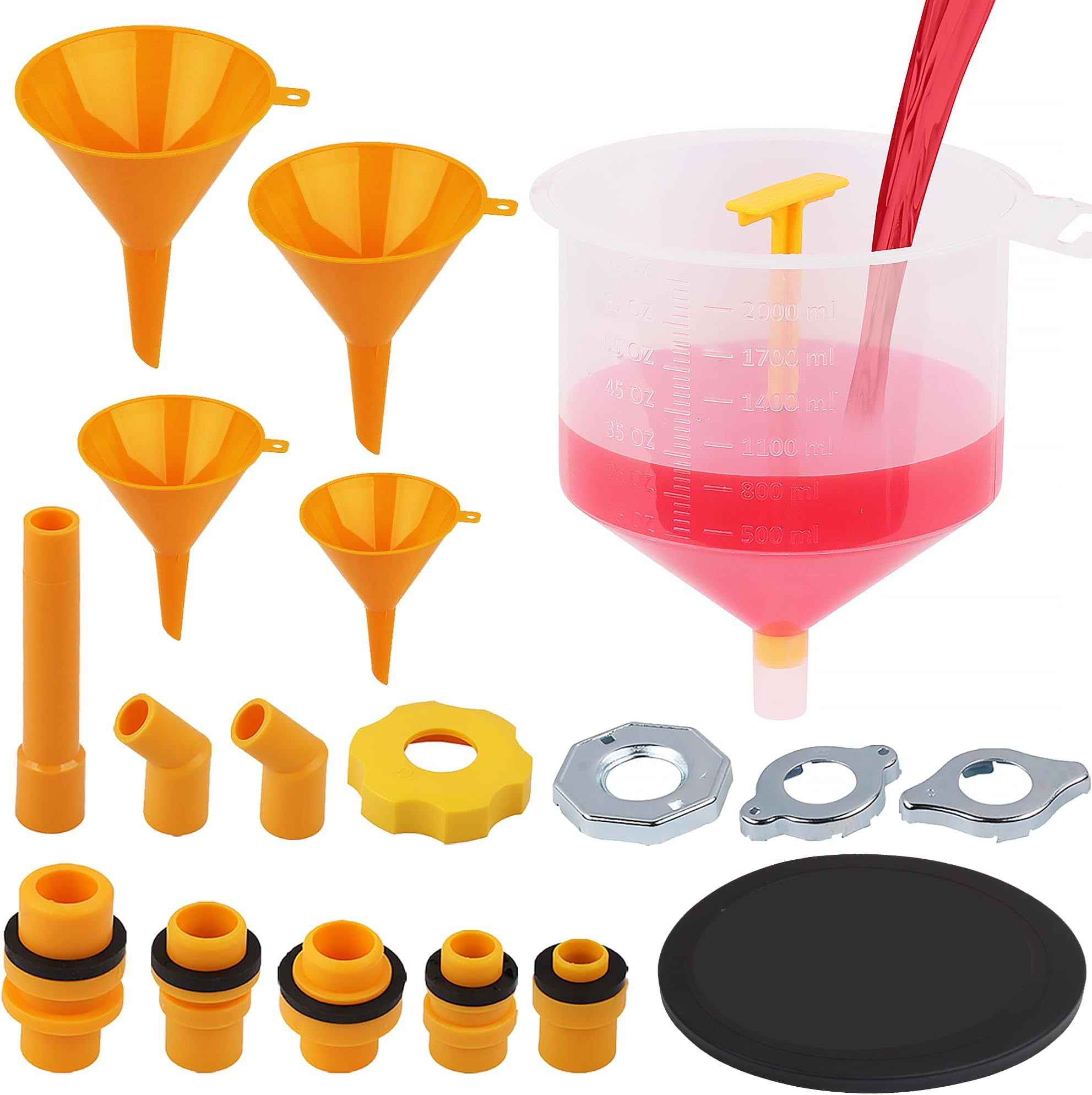 SEDY 15Pieces No Spill Coolant Filling Funnel Kit, Spill Proof