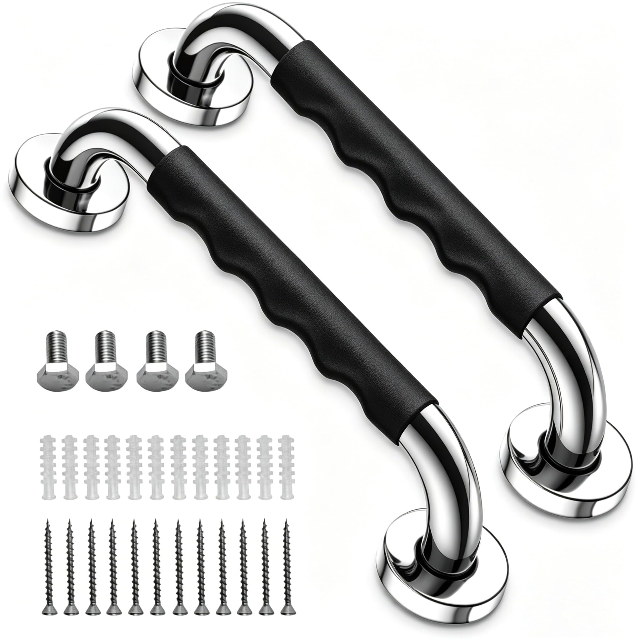 Barres d'appui de douche 43 cm en acier inoxydable lot de 2