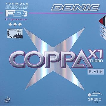 Donic Coppa X1 Turbo Platin Table Tennis Rubber Black, 2.0