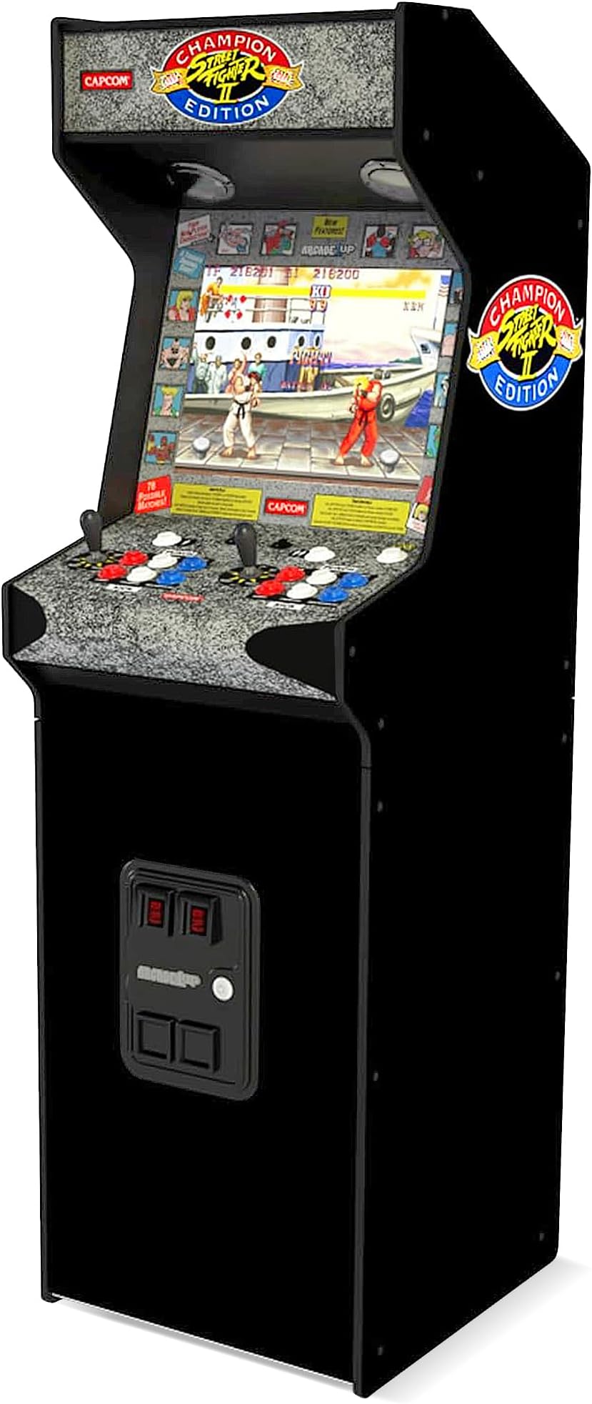 ARCADE1UP Street Fighter Arcade Game Machine, Stand Up Cabinet w/ 14 Titles & 17" Screen - Deluxe Machine with Classic Video Games