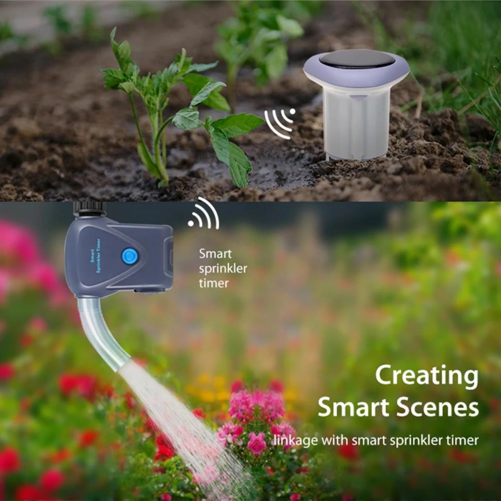 Medidor De Humedad del Suelo, Sensor Solar Inteligente Tuya Inalámbrico De Suelo, Medidor De Temperatura Y Humedad del Suelo, Controlado por App, Termómetro De Suelo para Jardín