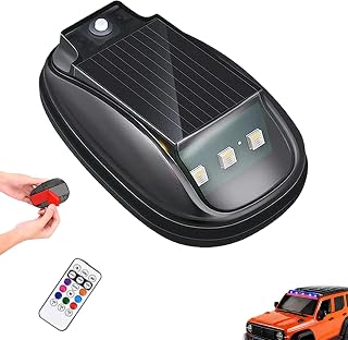 Solar Car Roof RGB Strobe Light with Remote Control, 8 Colors Wireless LED Strobe Lights, Waterproof Smart Sensing Marker Light for Motorcycle, Vehicle, Truck, Night Driving (1Pc)