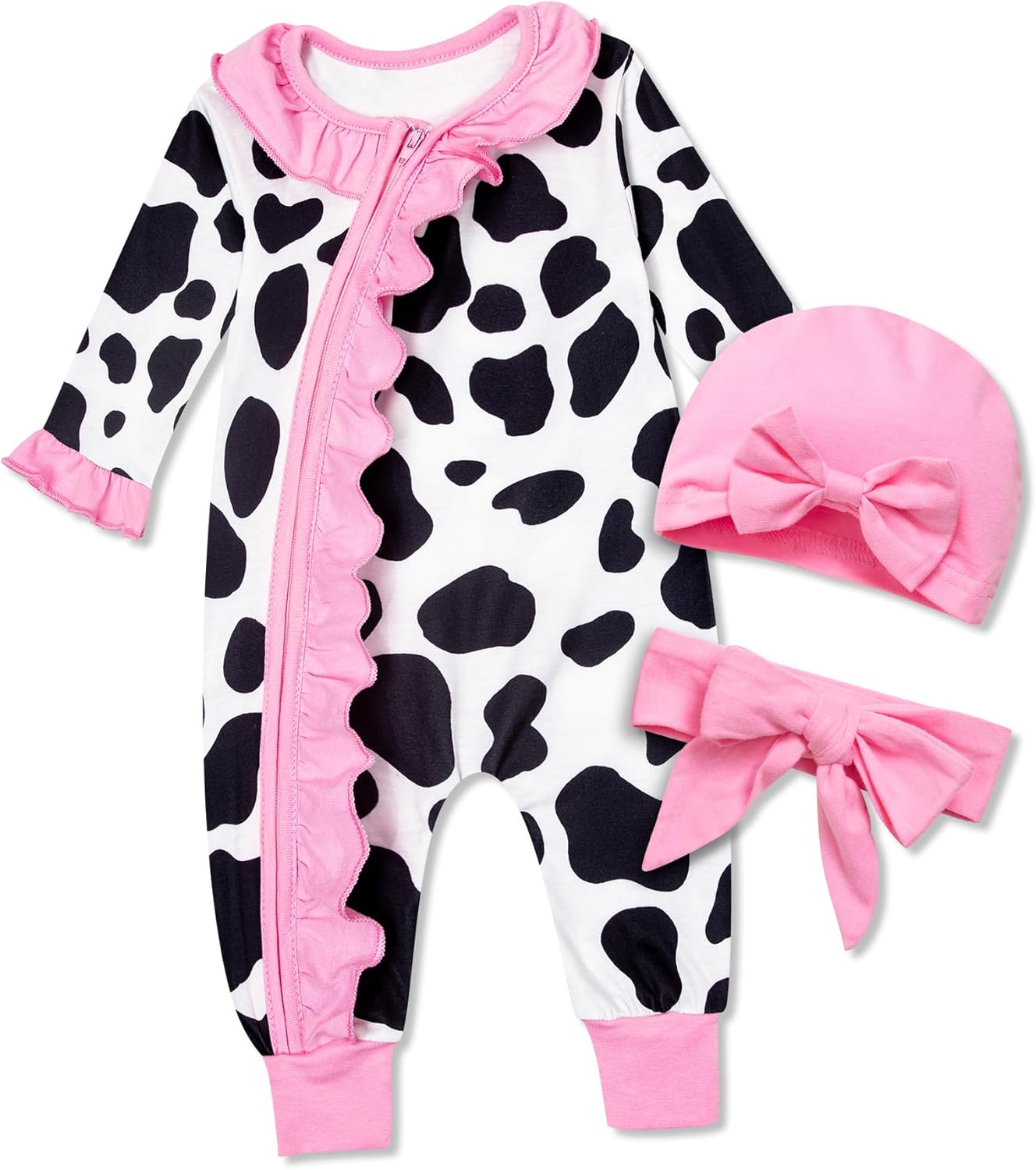 Abbence Preemie Newborn Baby Girl Romper 3-Piece Set