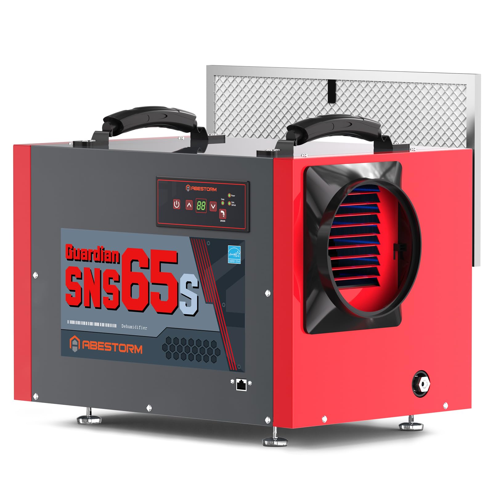 Abestorm Crawl Space Dehumidifier with Pump and Hose, 120 PPD Energy Star Commercial Dehumidifier Up to 1,300 sq. ft. for Basement, Water Damage Restoration, Auto Defrost(Guradian SNS65S)