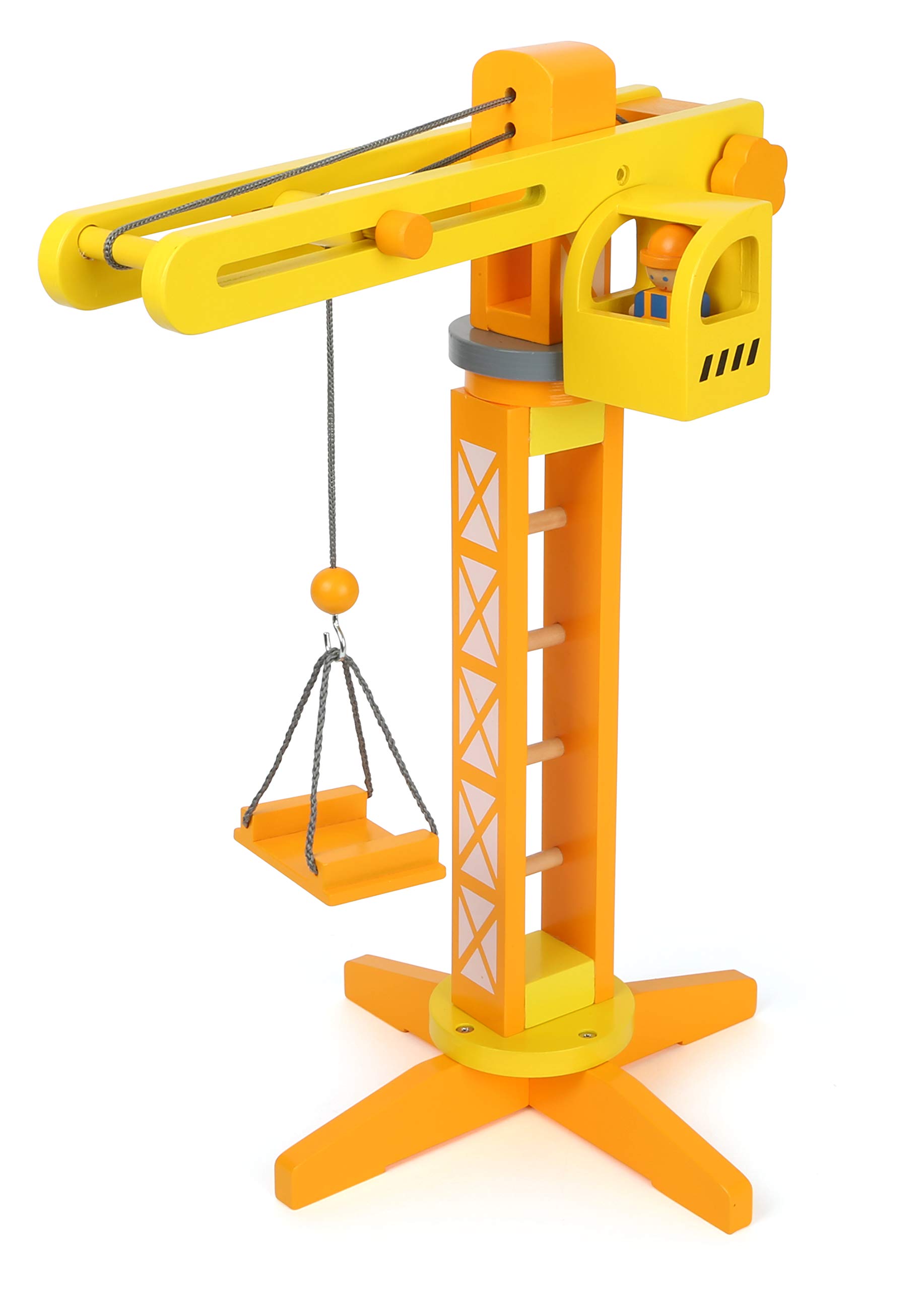 Small Foot Grue de Chantier, Jeu pour Enfants en Bois, à partir de 3 Ans, 12007