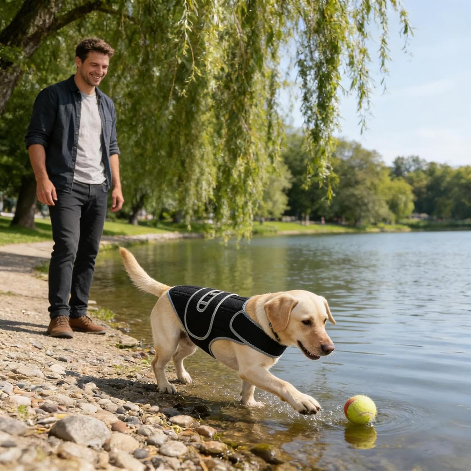 Supporto per la schiena per cani, regolabile, in neoprene, 450 g, imbracatura di supporto per la riabilitazione del cane, per le scale, camminare, jogging, casa, all'aperto, viaggi