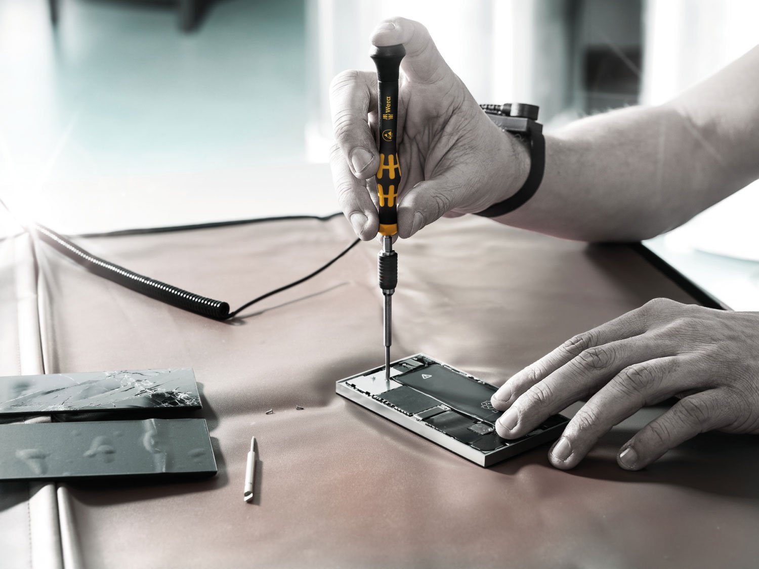 Wera, 1430 Kraftform Micro ESD Giravite dinamometrico regolabile con porta-inserti a cambio rapido, 0,02-0,11 Nm