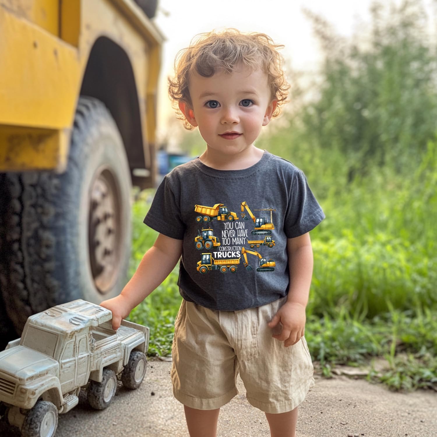 A Little Dirt Never Hurt Toddler Summer Shirt Kids Boys Girls Bulldozer Construction Tee Tops Clothes Size 2-7T - Image 5