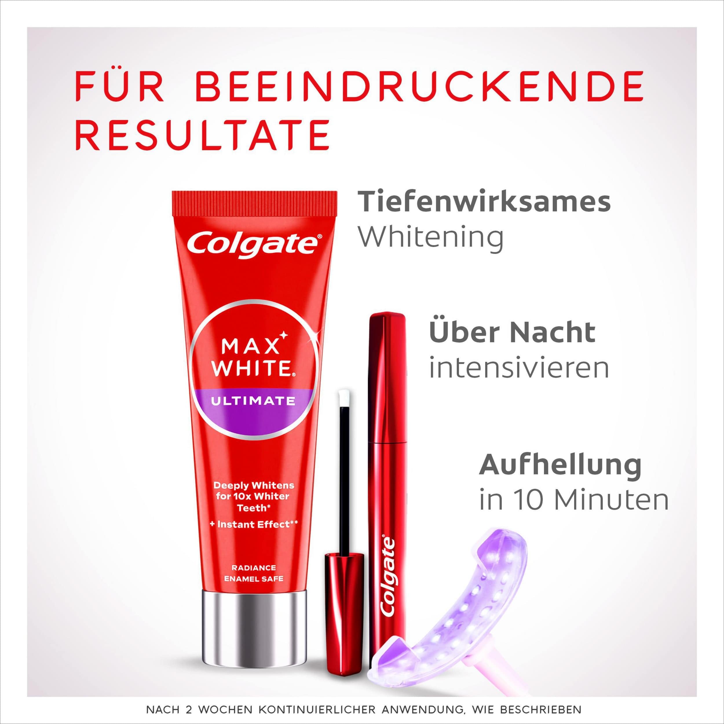 Colgate Max White Ultimate Radiance pasta do zębów 75 ml | natychmiastowe rozjaśnienie zębów* | Colgate pasta do zębów usuwa głęboko osadzone przebarwienia** | Delikatna dla szkliwa zębów