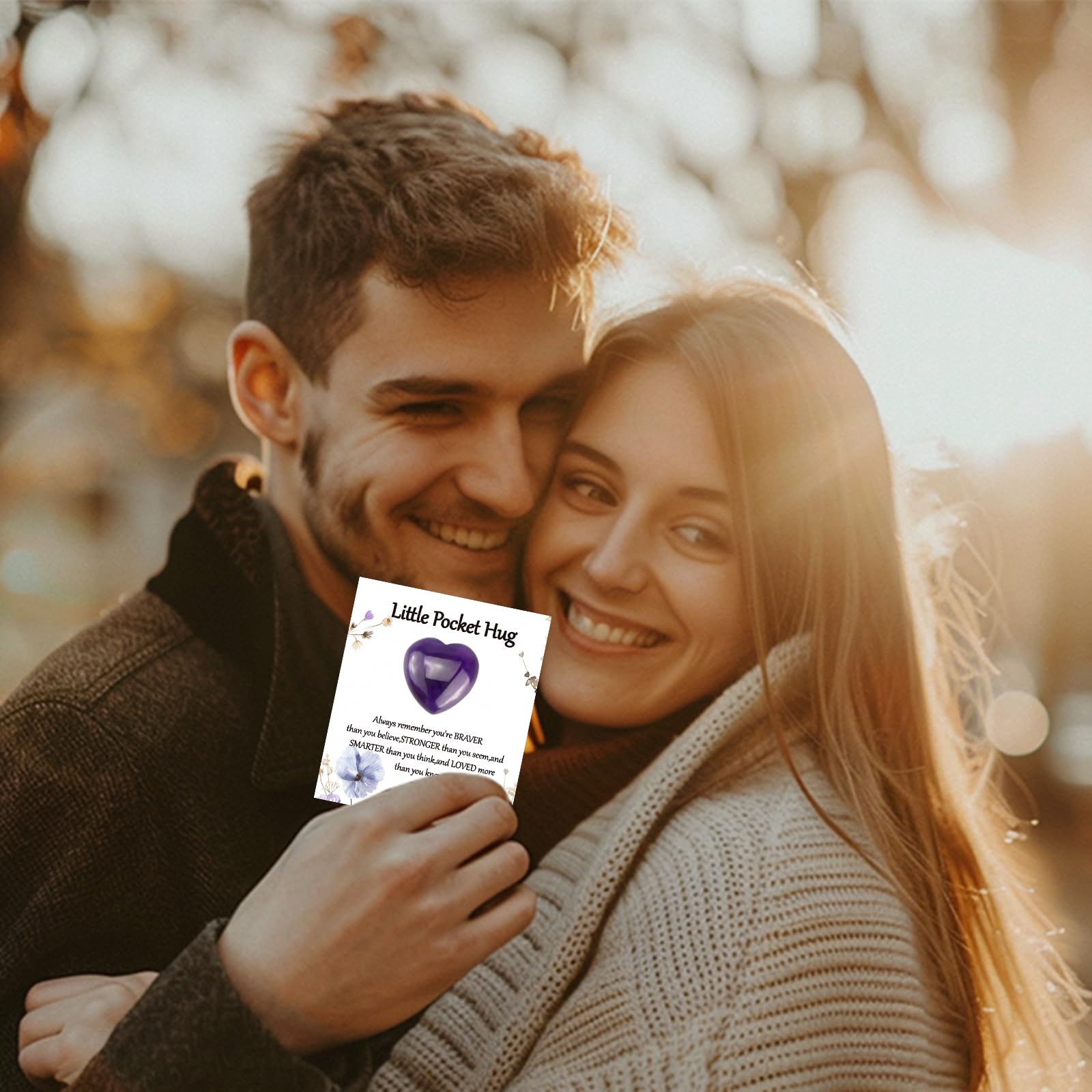 40 juegos de tarjetas de regalo de bolsillo con forma de corazón pequeño, tarjetas de recuerdo pensando en ti, regalos de aliento para familiares y amigos (corazones)