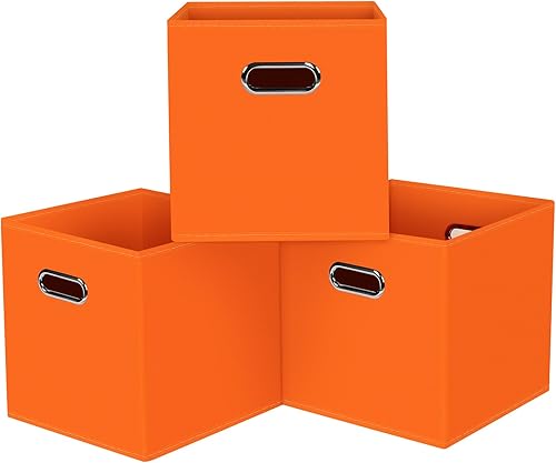 Vista 30 de Cubos de almacenamiento plegables negros, caja de almacenamiento de tela, cestas organizadoras con asas dobles para organizador del hogar