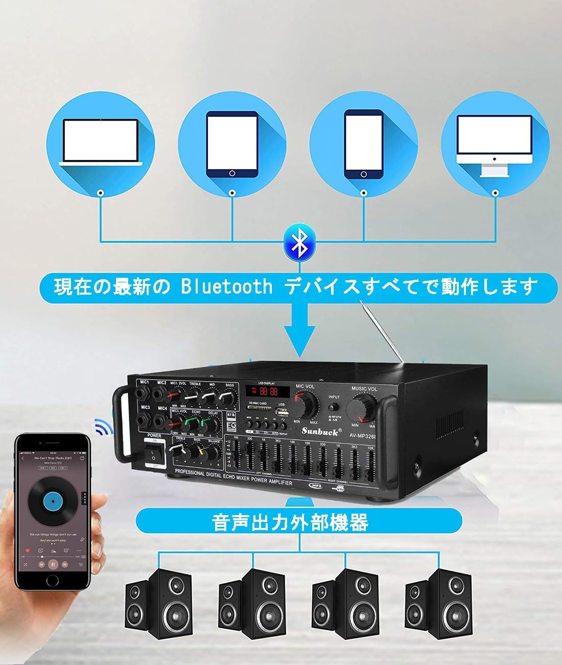 Amazon.co.jp: HiFiパワーホームアンプ パワーホームアンプ Bluetooth