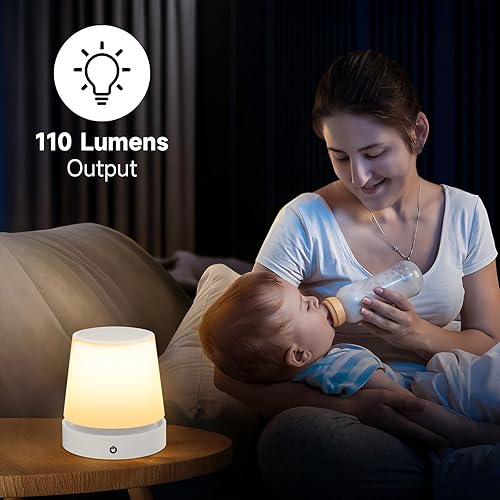 Miniatura 6 de Lámpara de mesa LED regulable con control táctil, recargable por USB, luz nocturna regulable con brazo extensible para ambiente de dormitorio,