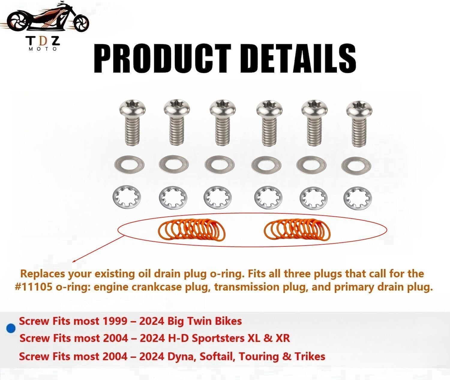 TDZ Skull Derby Timer Chain Inspection Cover & Titanium Bolts for 2004-Late Harley Sportster Iron XL 883 1200 48 72（3pcs）