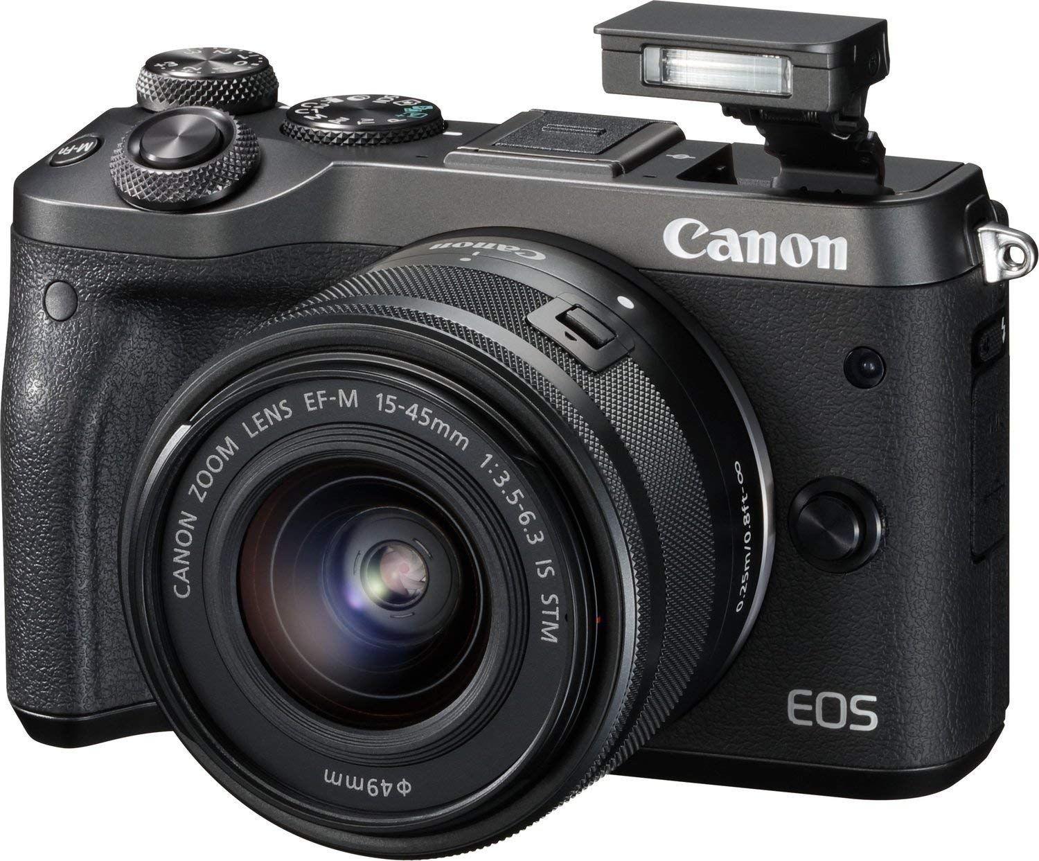 キヤノン CANON EOS M6 EF-M 15-45mm IS STM Canon EOS M6 + EF-M 15-45 mm IS STM, Black: Buy Online at Best