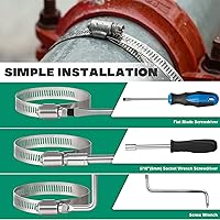 Vista 5 de Abrazaderas de manguera grandes, paquete de 10 abrazaderas de manguera de acero inoxidable de 10 pulgadas ajustables de 9-1/4 a 10