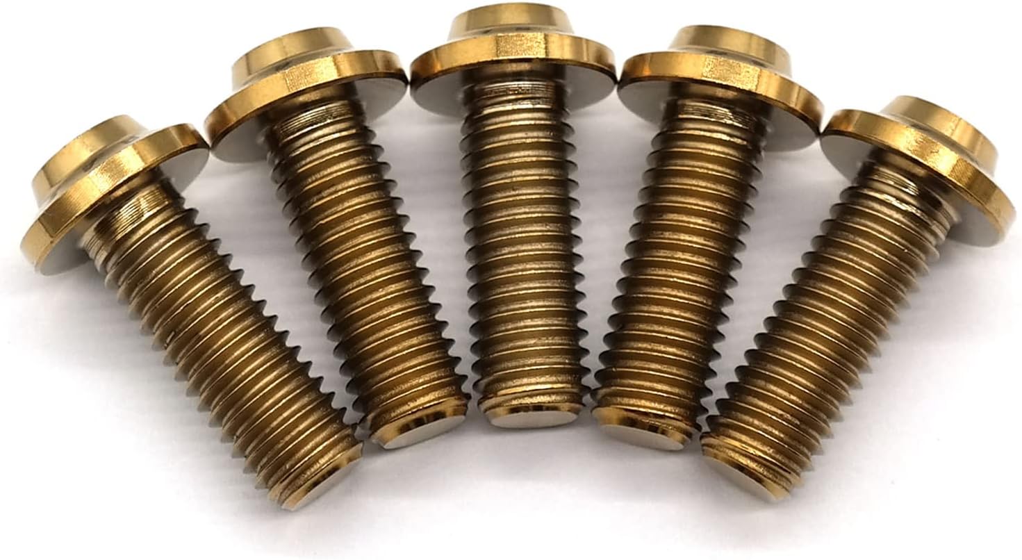 Rear Brake Disc Rotor Mounting Bolts for Yamaha XJR1200 1995-1997, XJR1300 1998-2017, XJR1300 RACER 2016-2017, MT01 2005-2011 Titanium Tapered Torx Screws M8x22 6 Pcs