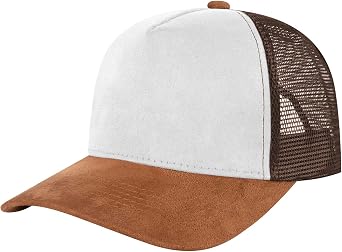 TopTie 5 Panel Baseball Cap Suedette Front Mesh Back Unisex Snapback Hat | Adjustable snapback, Head circumference of 21.25 - 23.5 inches, Pre-curved sun brim, Fit for sports, travel