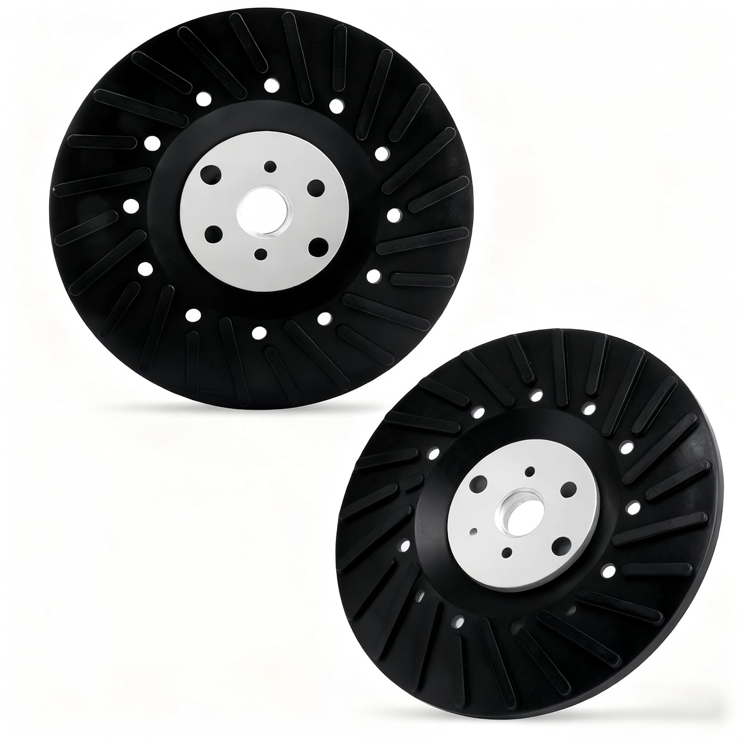2 Pack-4.5 Inch Angle Grinder Sanding Attachment, Ribbed Turbo Backing Pad with 5/8"-11 Thread for Fiber Discs, Compatible with DeWalt, Bosch,BHA & More