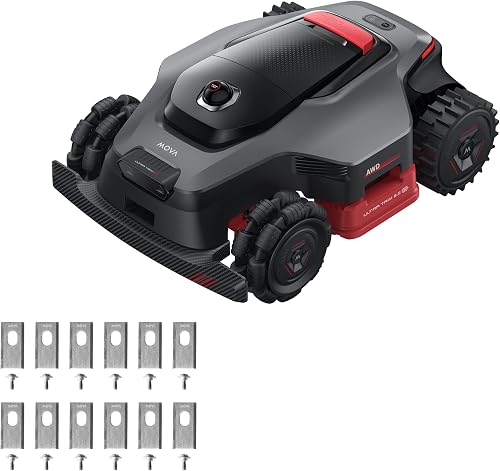MOVA LiDAX Ultra 3000 AWD Robot Lawn Mower with Blades Kit, Wire-Free RTK-Free for 0.75 Acre*Dual Maps, 360° 3D LiDAR & AI Dual Vision Mapping, Robotic Mower with 4G, 80% Slopes, Cut Height 1.2"–3.9"