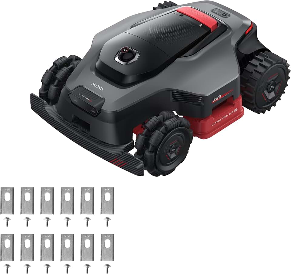 MOVA LiDAX Ultra 3000 AWD Robot Lawn Mower with Blades Kit, Wire-Free RTK-Free for 0.75 Acre*Dual Maps, 360° 3D LiDAR & AI Dual Vision Mapping, Robotic Mower with 4G, 80% Slopes, Cut Height 1.2"–3.9"