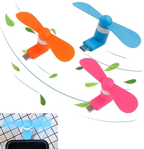 Miniatura 9 de PCTC Paquete de 3 mini ventiladores de teléfono - Tipo C para Samsung Galaxy S24/S23, compatible con Apple iPhone 15/15 Pro, Moto Razr 40
