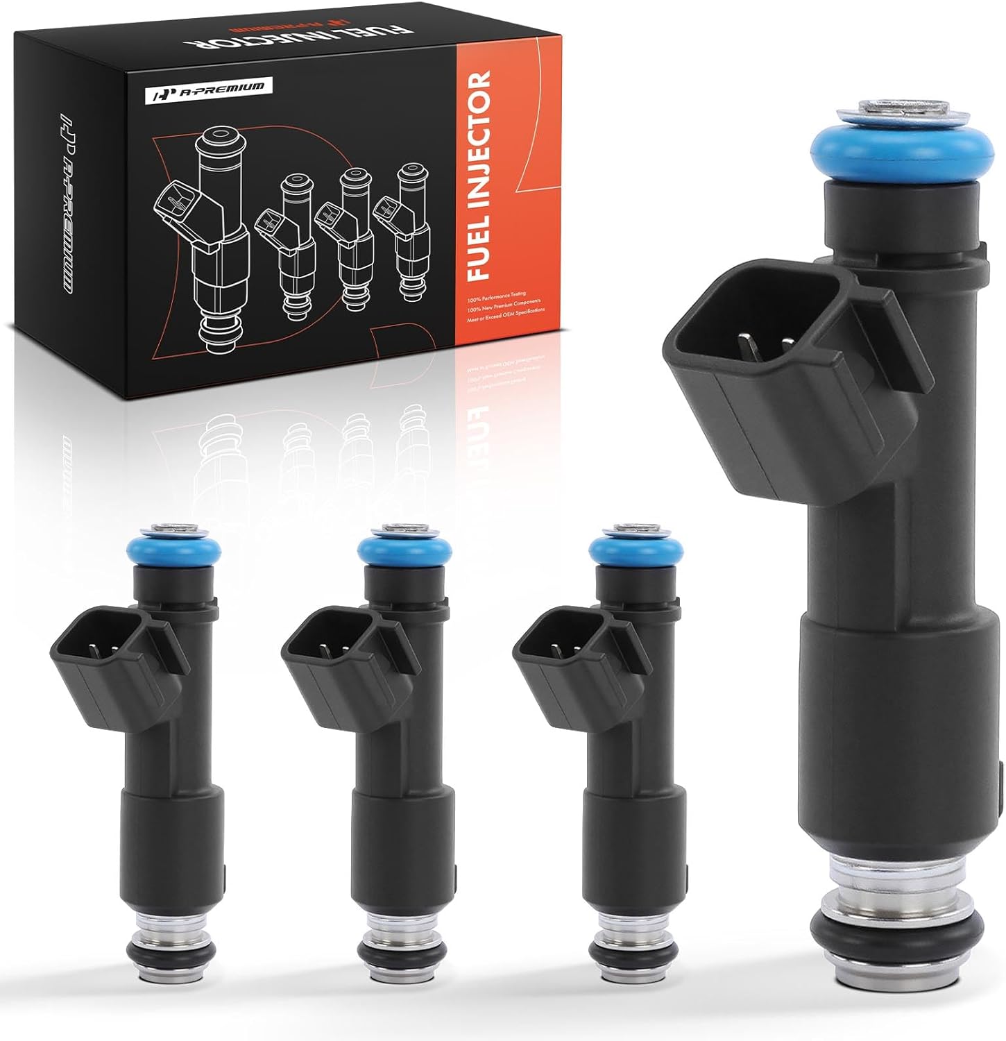 A-Premium Fuel Injectors Compatible with Chevrolet Optra 2006-2007 & Suzuki Forenza 2006-2008, Reno 2006-2008, 2.0L 4-PC Set