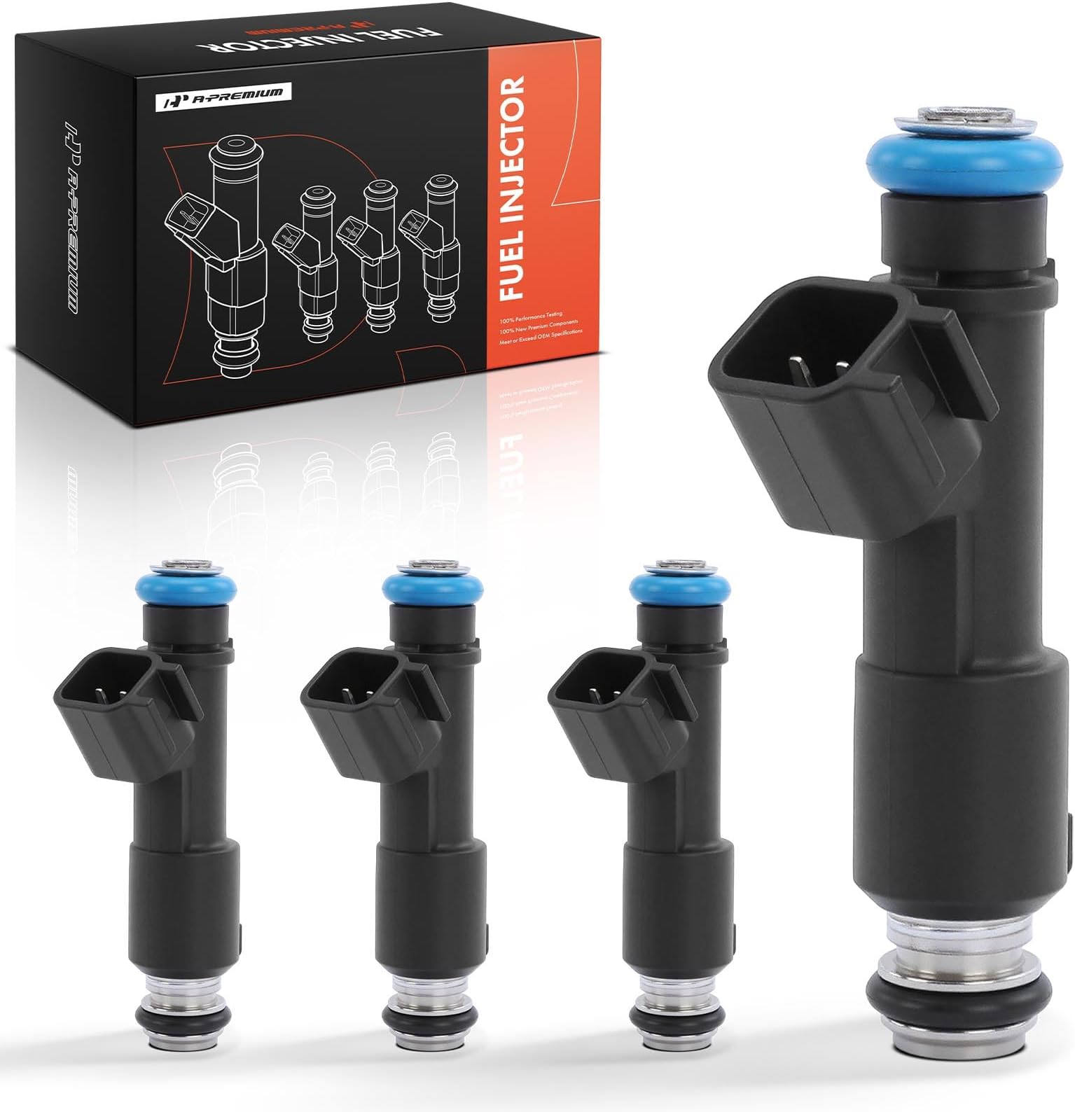 A-Premium Fuel Injectors Compatible with Chevrolet Optra 2006-2007 & Suzuki Forenza 2006-2008, Reno 2006-2008, 2.0L 4-PC Set