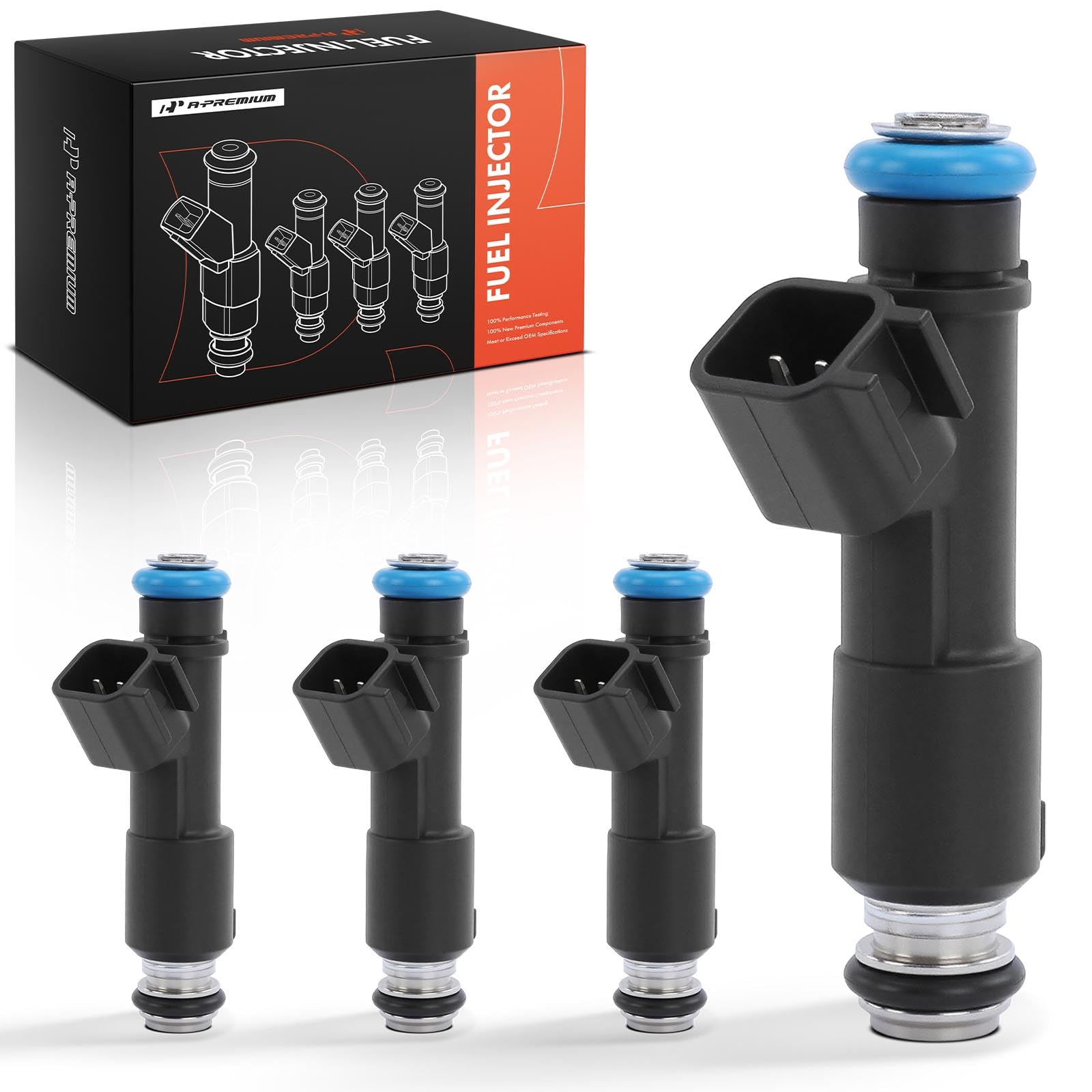 A-Premium Fuel Injectors Compatible with Chevrolet Optra 2006-2007 & Suzuki Forenza 2006-2008, Reno 2006-2008, 2.0L 4-PC Set