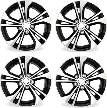 New Set of 16" 16x6.5 Inch Alloy Wheel for 20202023 Nissan Sentra | OEM Design Replacement Rim | Machined Black | Direct Fit OE Stock Specs | 62822