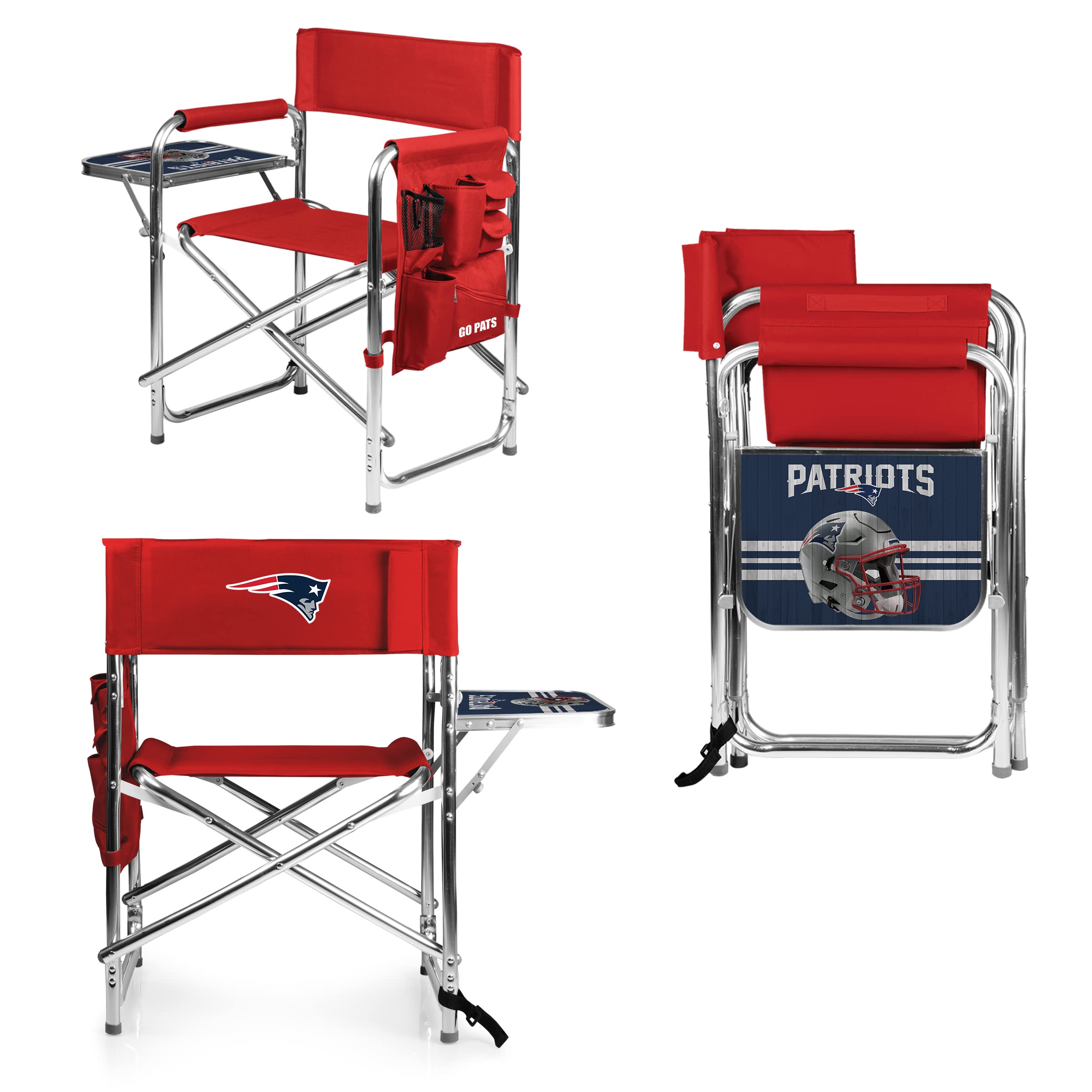 Picnic TIME NFL Unisex-Adult NFL Sports Chair with Side Table, Beach Chair, Camp Chair for Adults