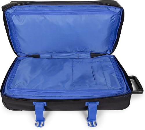 EASTPAK Tranverz L Large Suitcase 121L (79 x 40 x 33 cm), Durable Rolling Luggage, Lightweight Travel Bag with Double Compartments, Telescopic Handle & TSA Lock - Kontrast Black Blue - 2