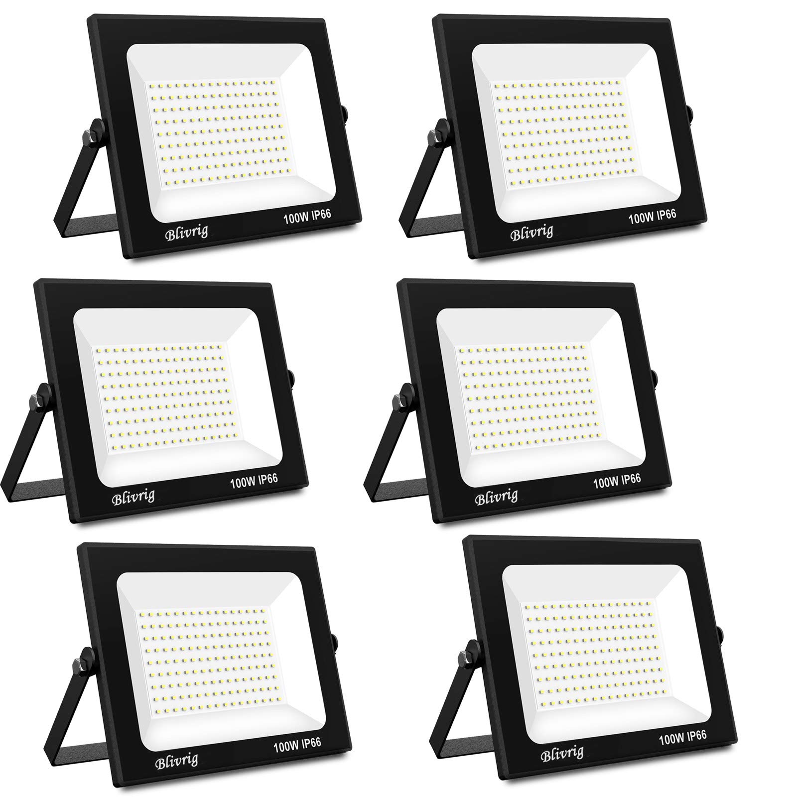 Blivrig 100W Projecteur LED Extérieur IP66 Blanc Chaud 3500K - Éclairage Puissant Jardin Garage