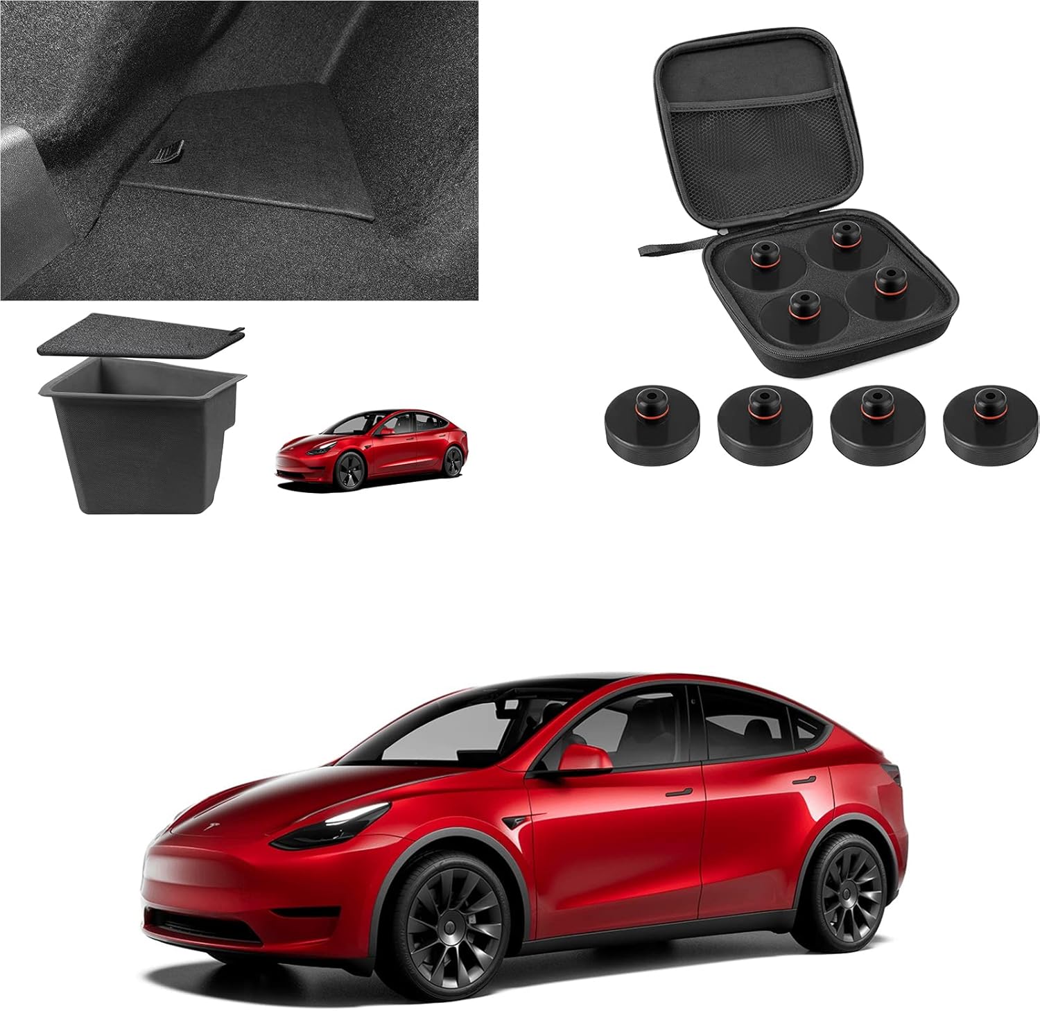 BASENOR 2021-2023 Tesla Model 3 Trunk Organizer and 2016-2024 Jack Pad