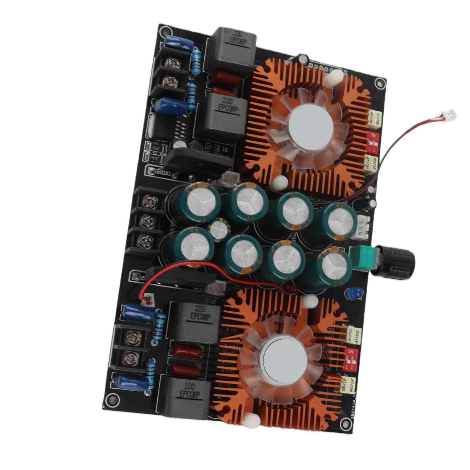 Topiky Scheda Amplificatore Audio a 2, Modulo Amplificatore di Potenza Digitale con Ventola di Raffreddamento TDA8954TH per Altoparlante Home Theater
