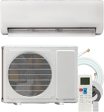 Mini Split AC/Heating System, Energy Efficient Inverter AC Unit with 1 Ton Heat Pump, 12000/18000/24000BTU Air Conditioner, Coverage Area Up to 750 Sq.Ft 115V-230V 230V-18000BTU